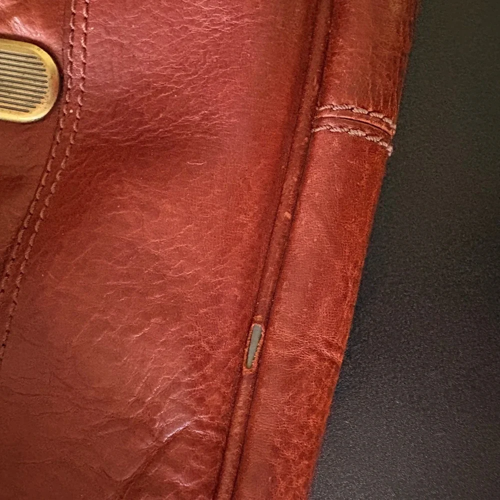 vintage Timberland brown leather crossbody briefcase Office bag computer